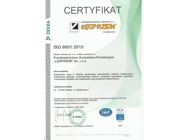 CERTYFIKAT ISO 9001:2015